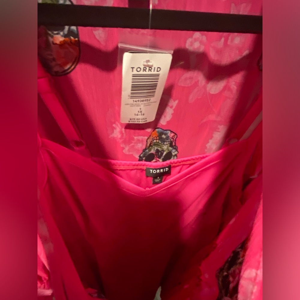 Pink Torrid Skull Maxi Chiffon Dress NWT - Picture 5 of 11